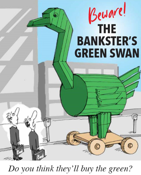 Green swan cartoon